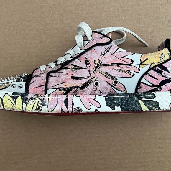 Christian Louboutin Multicolor Floral Fabric Fun Louis Junior Spike Sneakers - Picture 7 of 16
